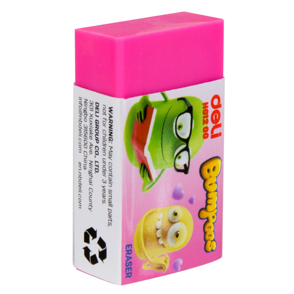 Ластик DELI "Bumpees", прямоугольный, ассорти, 40х22х12 мм