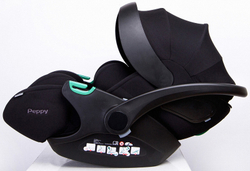 Детская коляска Peppy Monaco 3 в 1 с автокреслом Verona Black Mint (мятный), рама черная