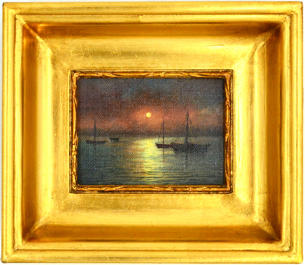 Румянцев Б. Б. Лодки в море. Холст на картоне, масло. Королевство Югославия. рубеж 1920-х–1930-х гг.