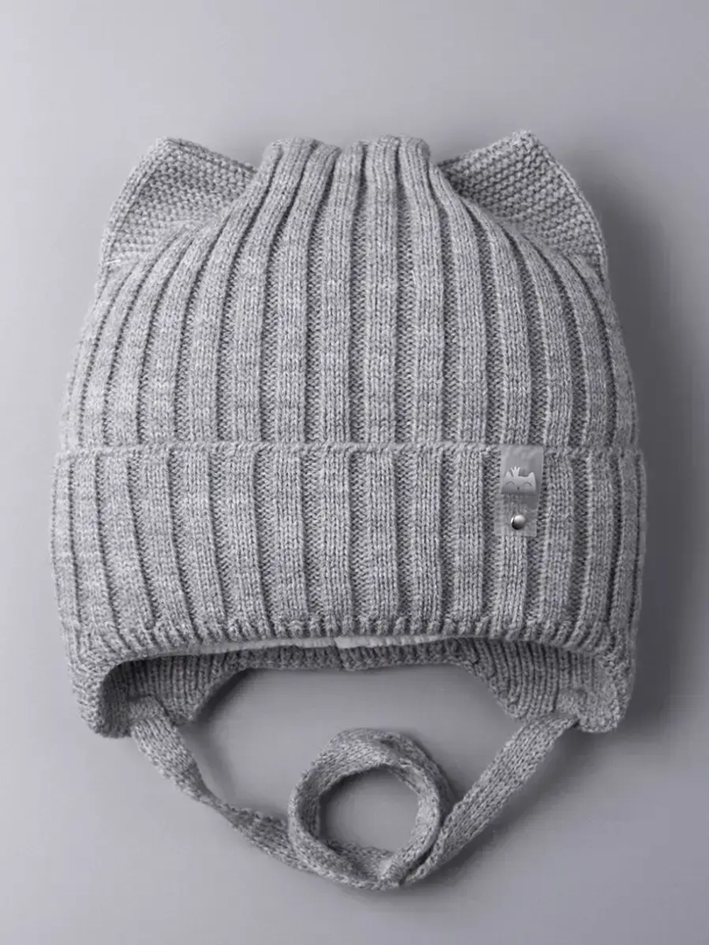 Шапка для девочки с ушками осенняя