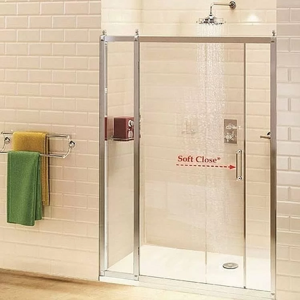 Душевая дверь раздвижная Burlington 160 стекло прозрачное/профиль хром