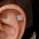 Накрутка "Bait" - Желтое золото - White CZ