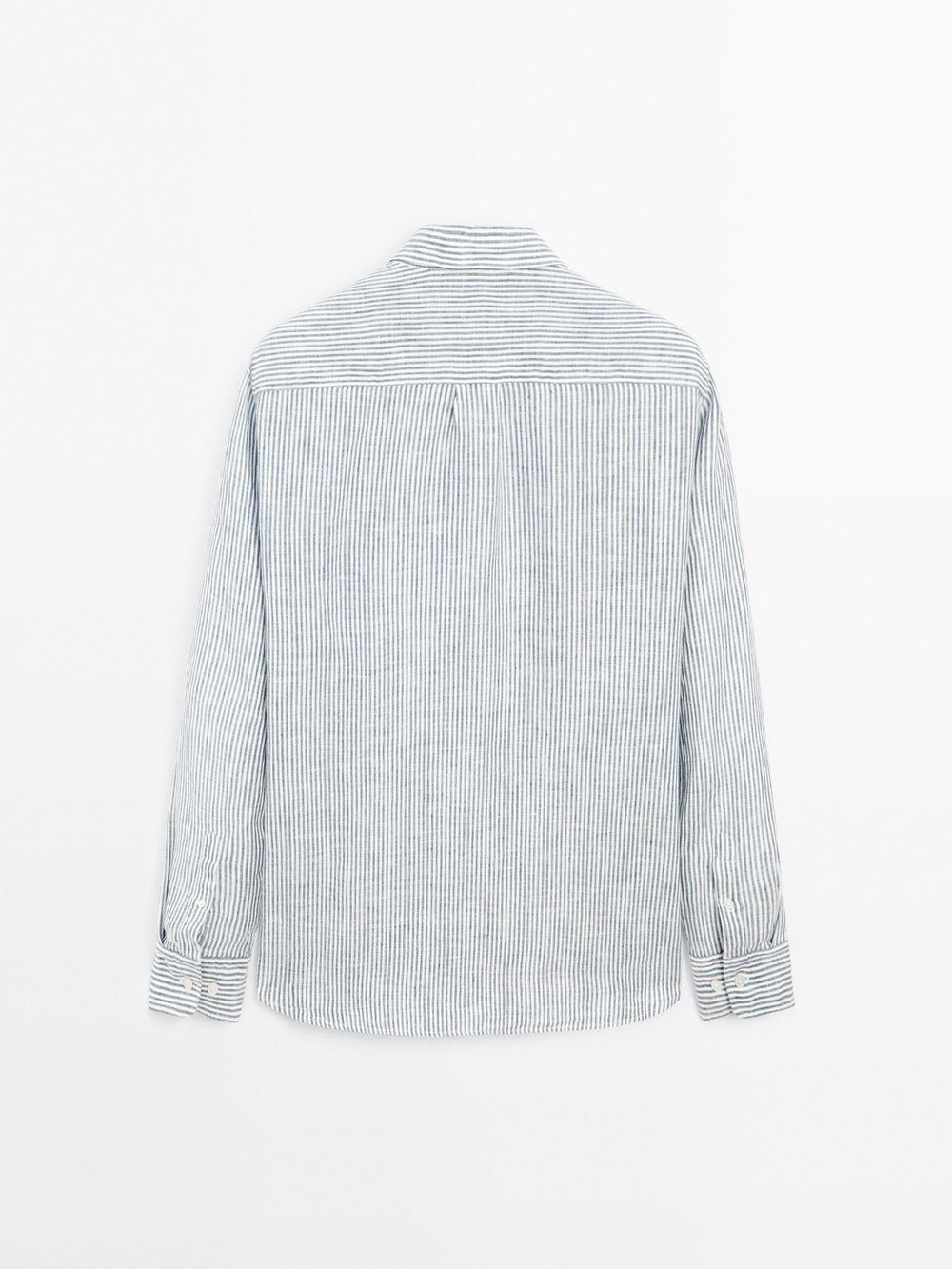 Massimo Dutti Льняная рубашка стандартного кроя, темно-синий