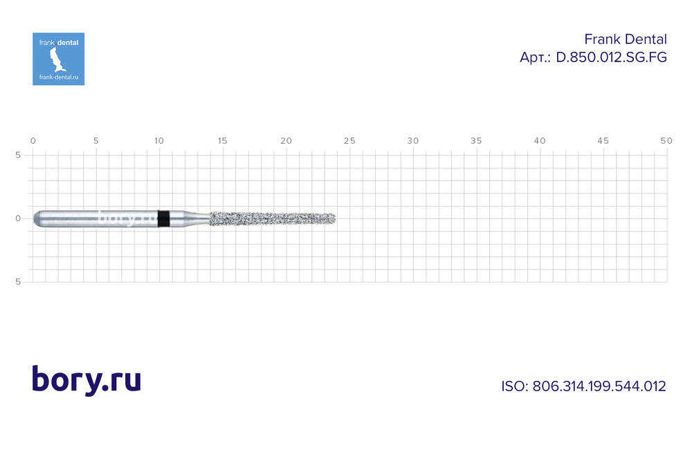 Бор алмазный черный Frank Dental типа FG - D.850.012.SG.FG