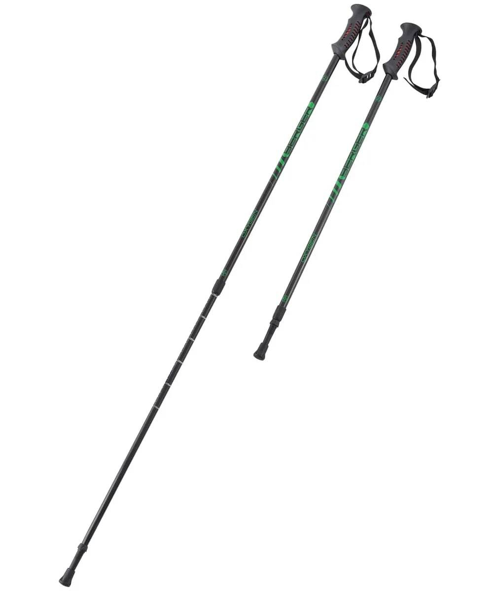 Палки треккинговые BERGER Oxygen, 77-135 см, 2-секционные, черный/зеленый