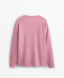 Oysho Толстовка удлиненная с мягким на ощупь модалом, розовый