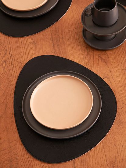 Набор из 4-х двухсторонних сервировочных салфеток drop, 33х41 см, черный/светло-серый