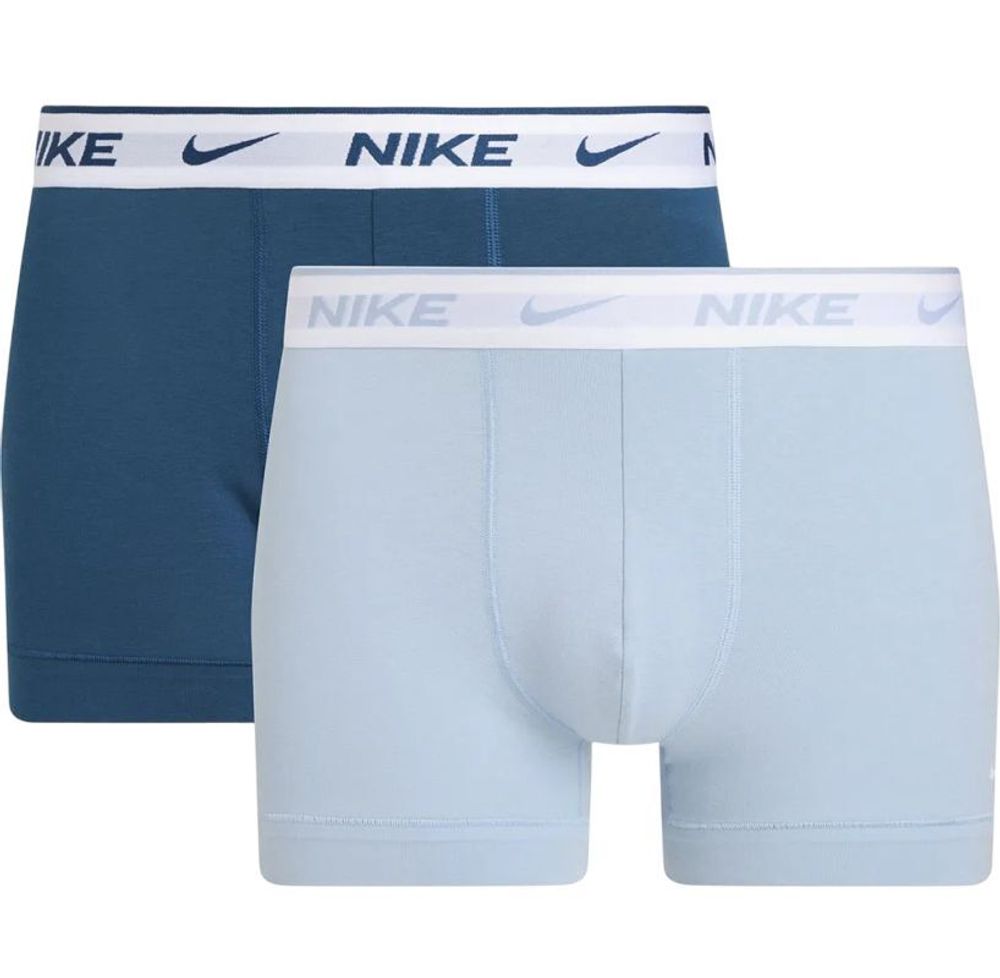 Мужские спортивные боксеры Nike Dri-Fit Everyday Cotton Stretch 2P - light armory blue/blueforce white