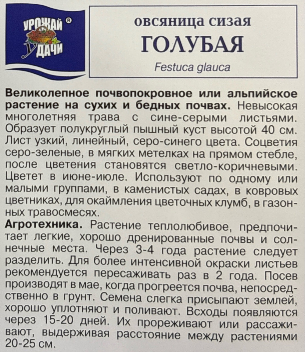 Овсяница Сизая Голубая 0,1 г СМЦ-38