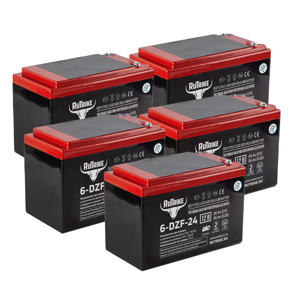 Комплект аккумуляторов RuTrike 6-DZF-24 60V26AH (AGM)
