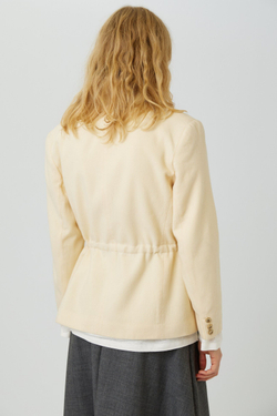 Винтажный жакет из молочной шерсти с кулиской