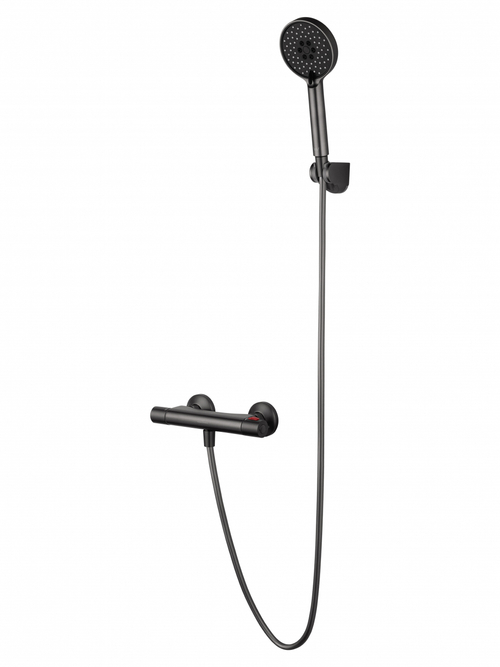 Смеситель для душа с термостатом WONZON & WOGHAND INN 5, Темный графит (WW-B2005-A-BGG)