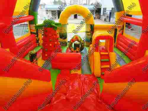 Коммерческий надувной батут "Страна Сафария БР" с крышей, 10*8*7 м