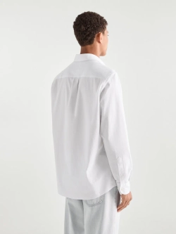 Massimo Dutti Хлопковая рубашка классического кроя, белый