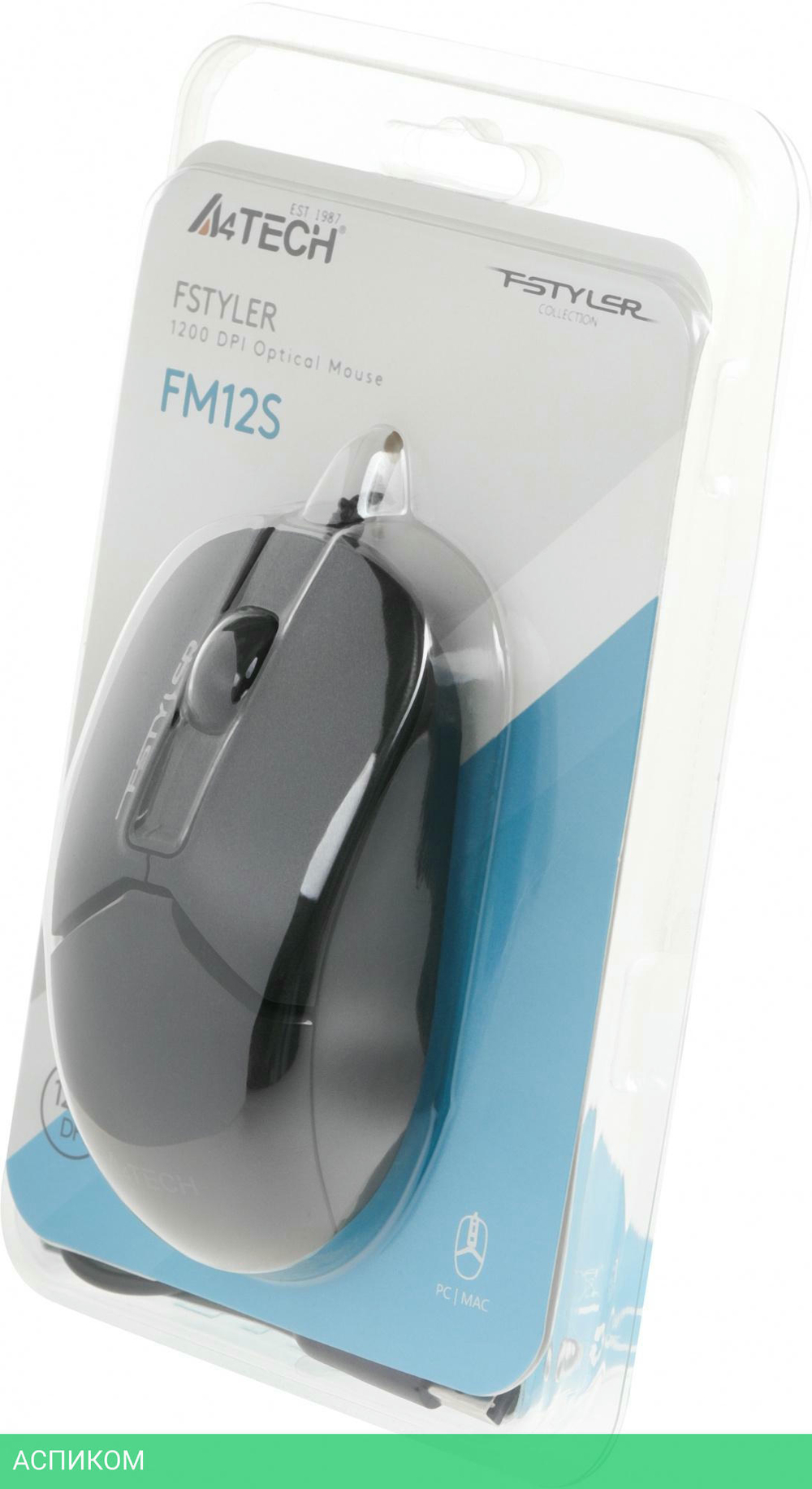 Мышь A4Tech Fstyler черный (FM12S)