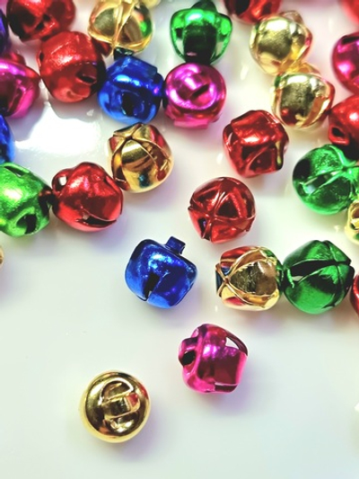 Бубенцы металл 6 мм, мультиколор