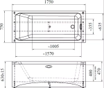 Акриловая ванна Агата 175x75 ( с каркасом)