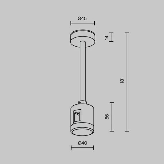 Крепление потолочное Short 138мм с прямым коннектором питания Flarity черный Technical tra156c-ipcl1-b