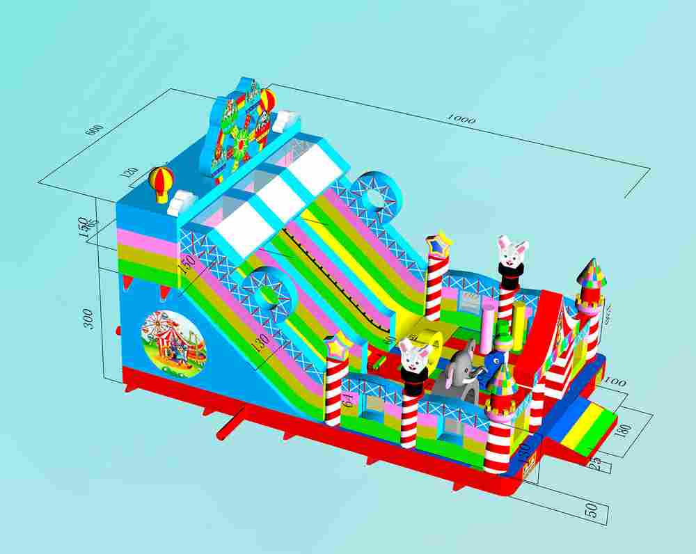 Коммерческий надувной батут «Парк развлечений 2» 10*6*6 м
