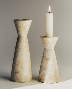 Zara Home Подсвечник из мрамора, цвет бежевый, 14 см