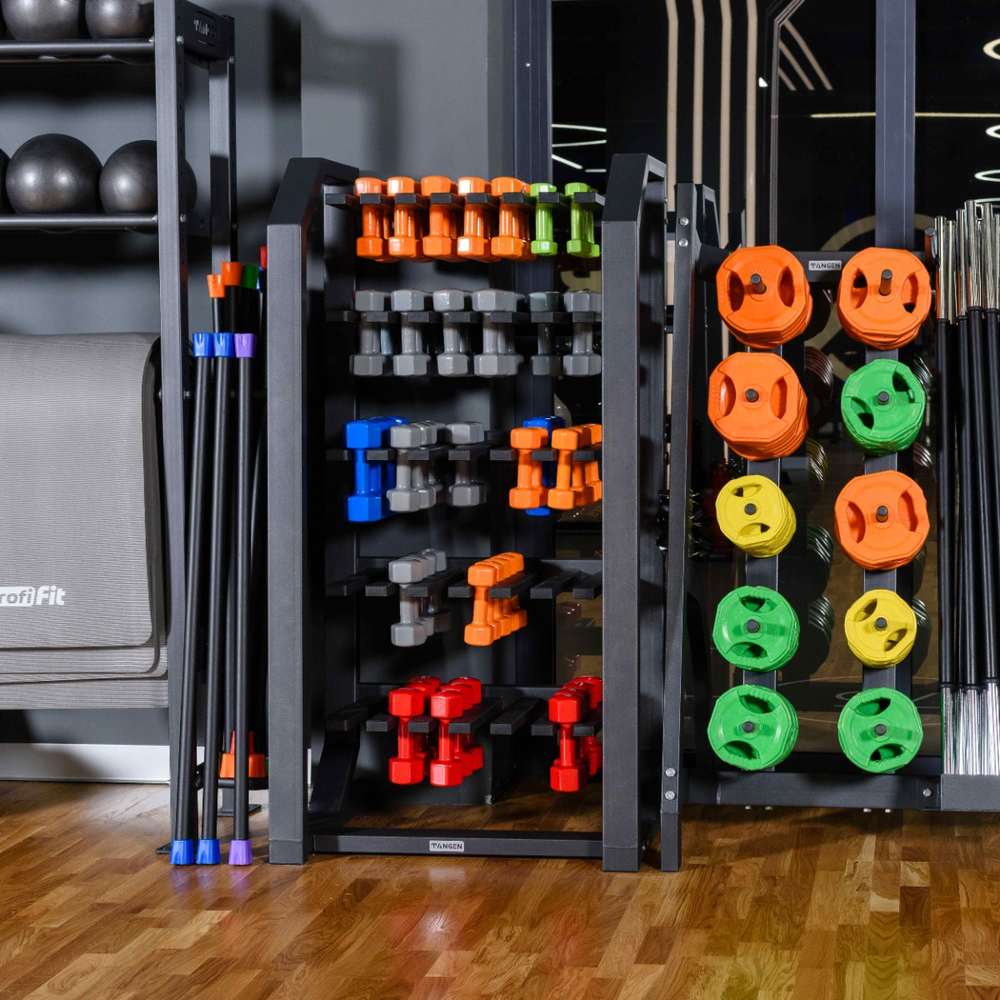 Гантель в виниловой оболочке, шестигранник PROFI-FIT 4 кг, красная