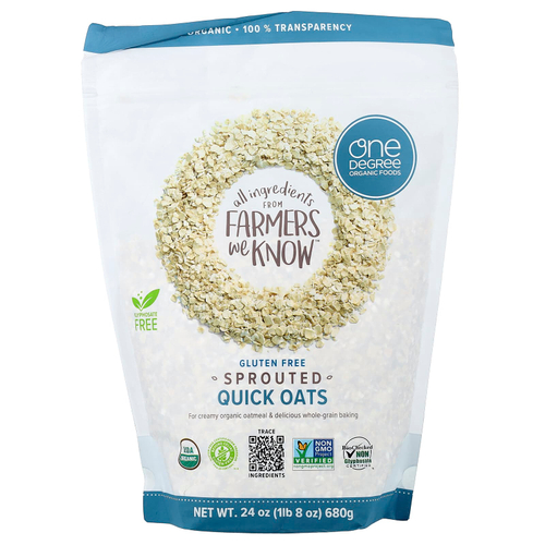 One Degree Organic Foods, пророщенный овес, 680 г (24 унции)