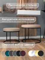 Комплект круглых банкеток - ЧБЕЖ - бежевое на черном