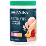 Organika, Electrolytes + Enhanced Collagen ™, сочная клубника и персик, 360 г (12,7 унции)