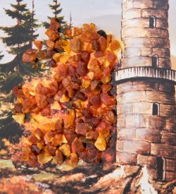 AMB-11/21 Картина «Красота природы» (с янтарной крошкой) 50х80см