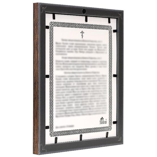 Купить икону Ангел Хранитель с душой человека, в белой пластиковой рамке 17,5*20,5 см недорого