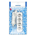 Удлинитель бытовой 4 гн, 3 м, ПВС, 3х1 мм2, с/з, Smartbuy, SBE-16-4-03-Z