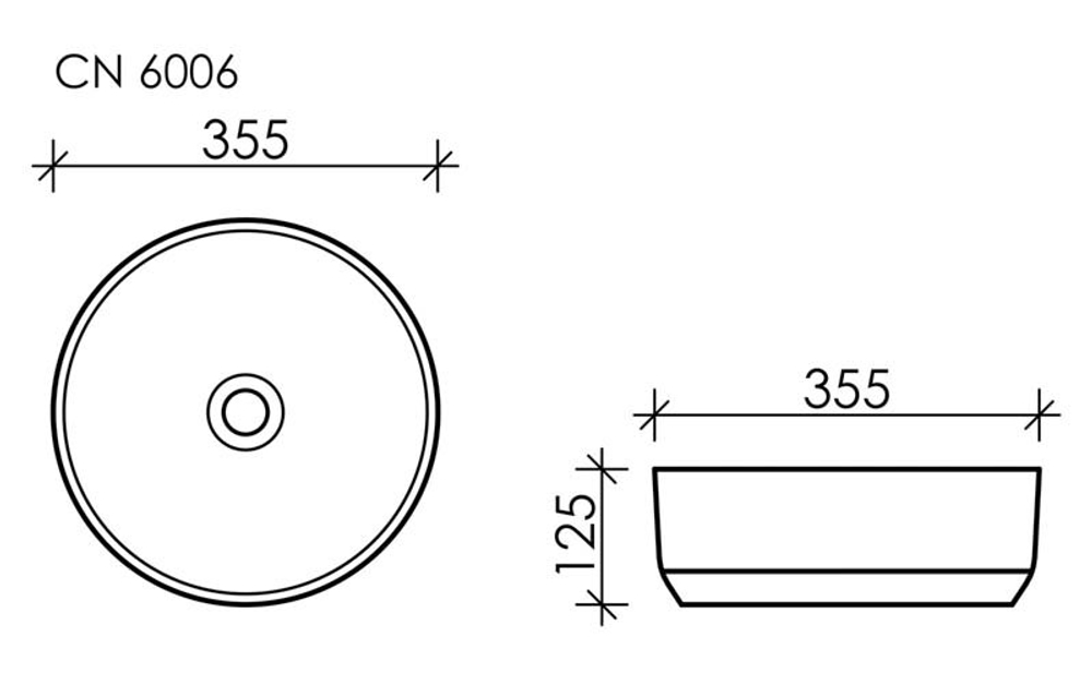 Рукомойник Ceramica Nova Element 35,5 см CN6006, белый матовый