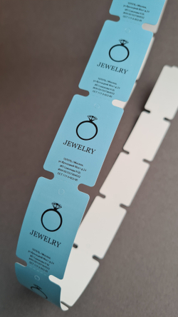 Голубые бирки 30*50,8.  Печать черным.