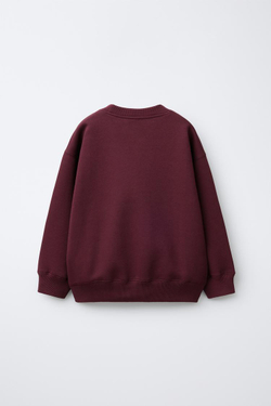 ZARA ТОЛСТОВКА С ВЫШИТОЙ НАДПИСЬЮ, БУРГУНДИ