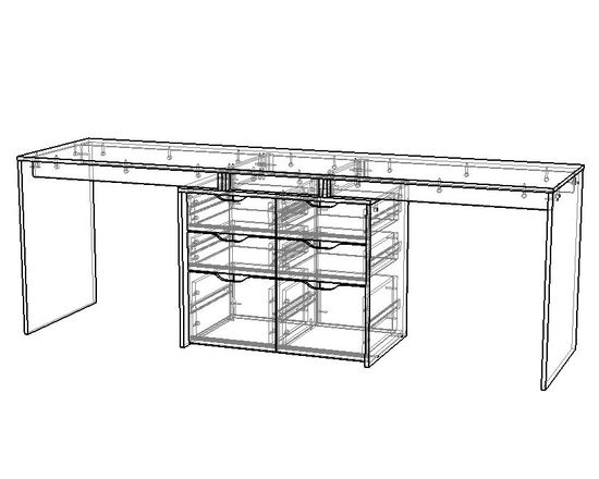 Стол  ГРАНД-ЛАВОРО-3 /2200*750*600/ анкор белый / ирис