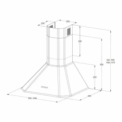 Каминная вытяжка Korting KHC 6839 RB