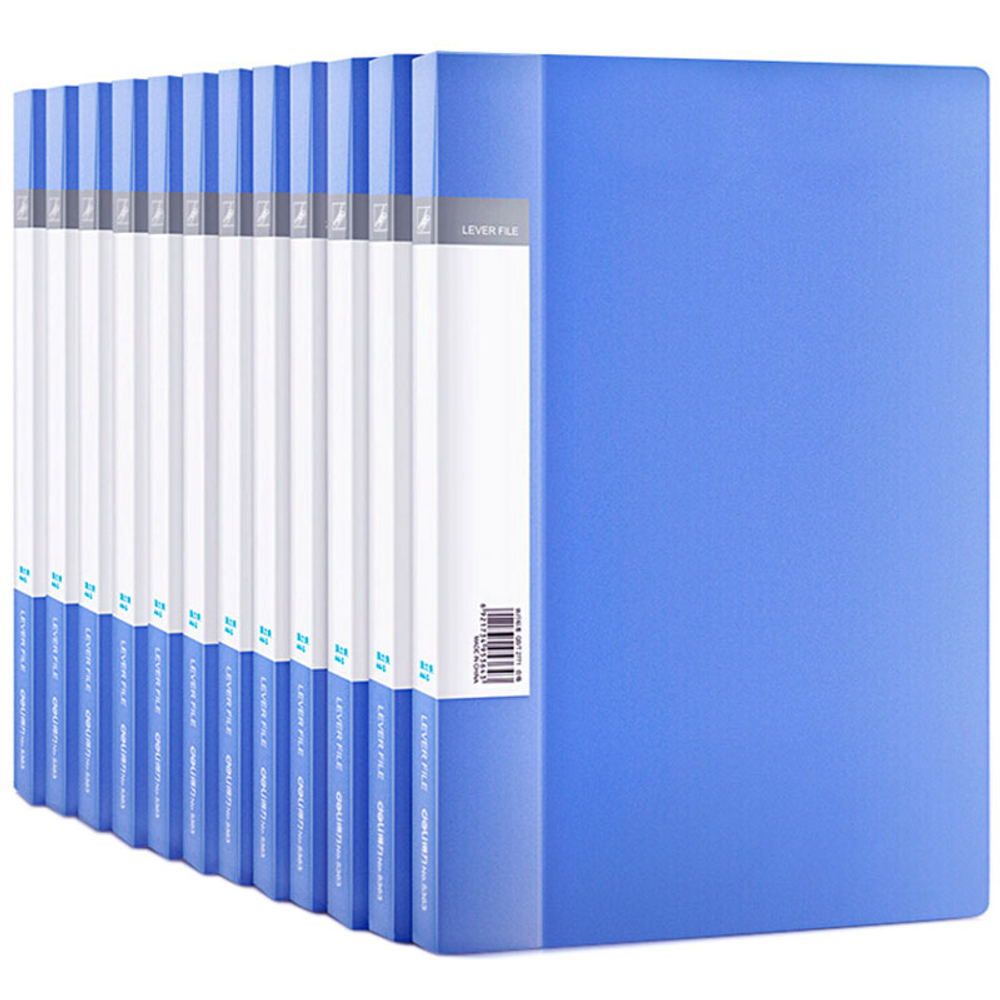 Папка с боковым зажимом Deli, внутренний карман, А4, синяя