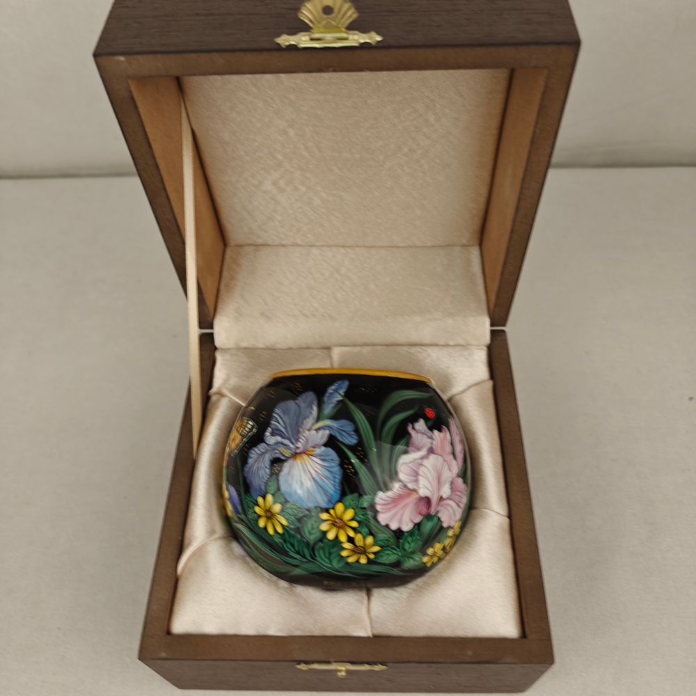 Вазочка с ручной росписью Палех "Ирисы"