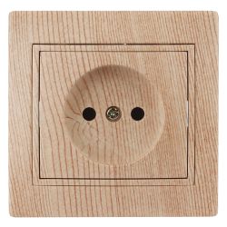 Розетка Intro Plano 1-201-11 без заземления 2P, 16А-250В, IP20, СУ, сосна | Intro Plano Сосна