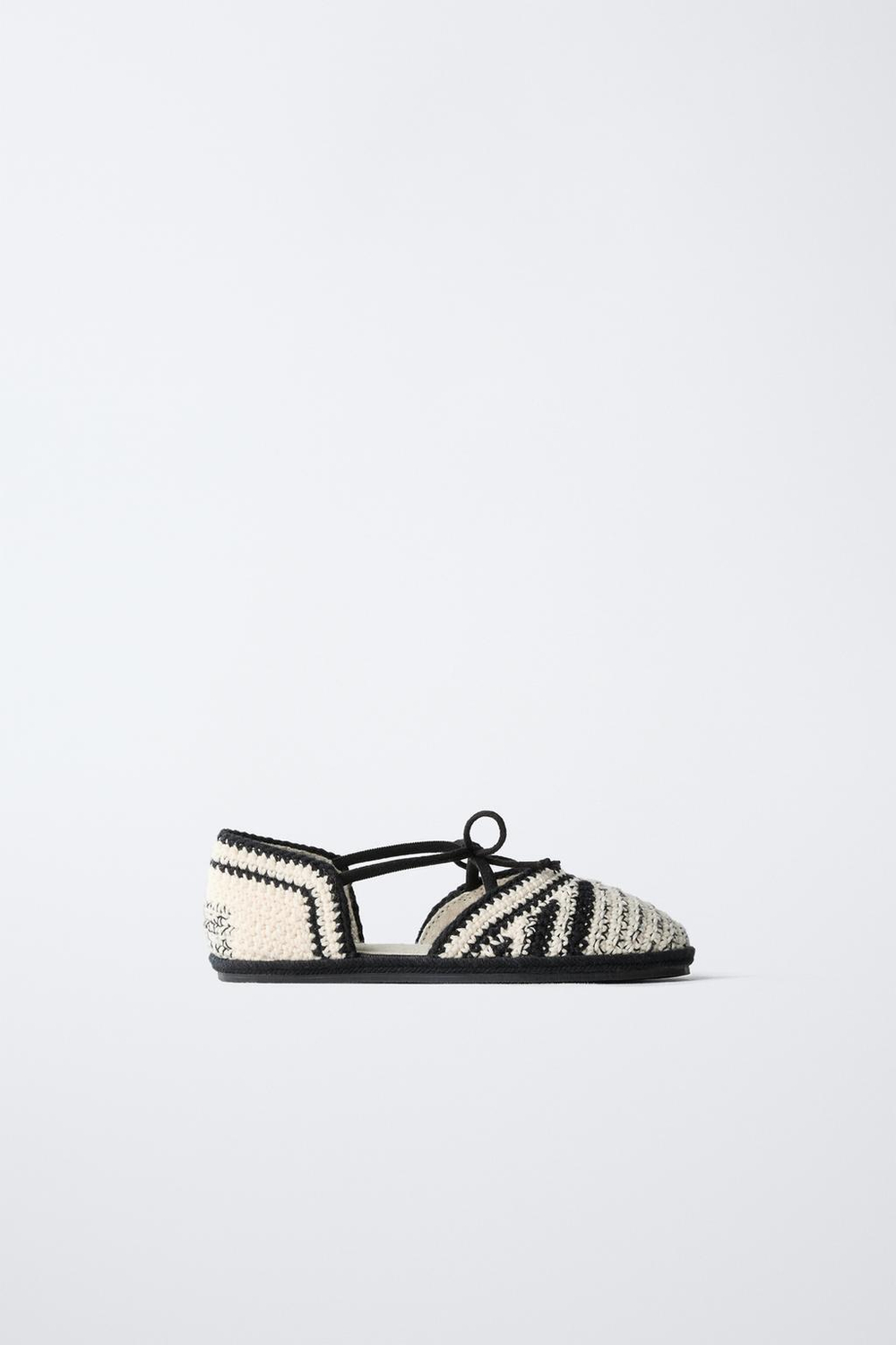 ZARA TIMELESZ - БАЛЕТКИ ИЗ КРУЖЕВА КРОШЕ, БЕЛЫЙ