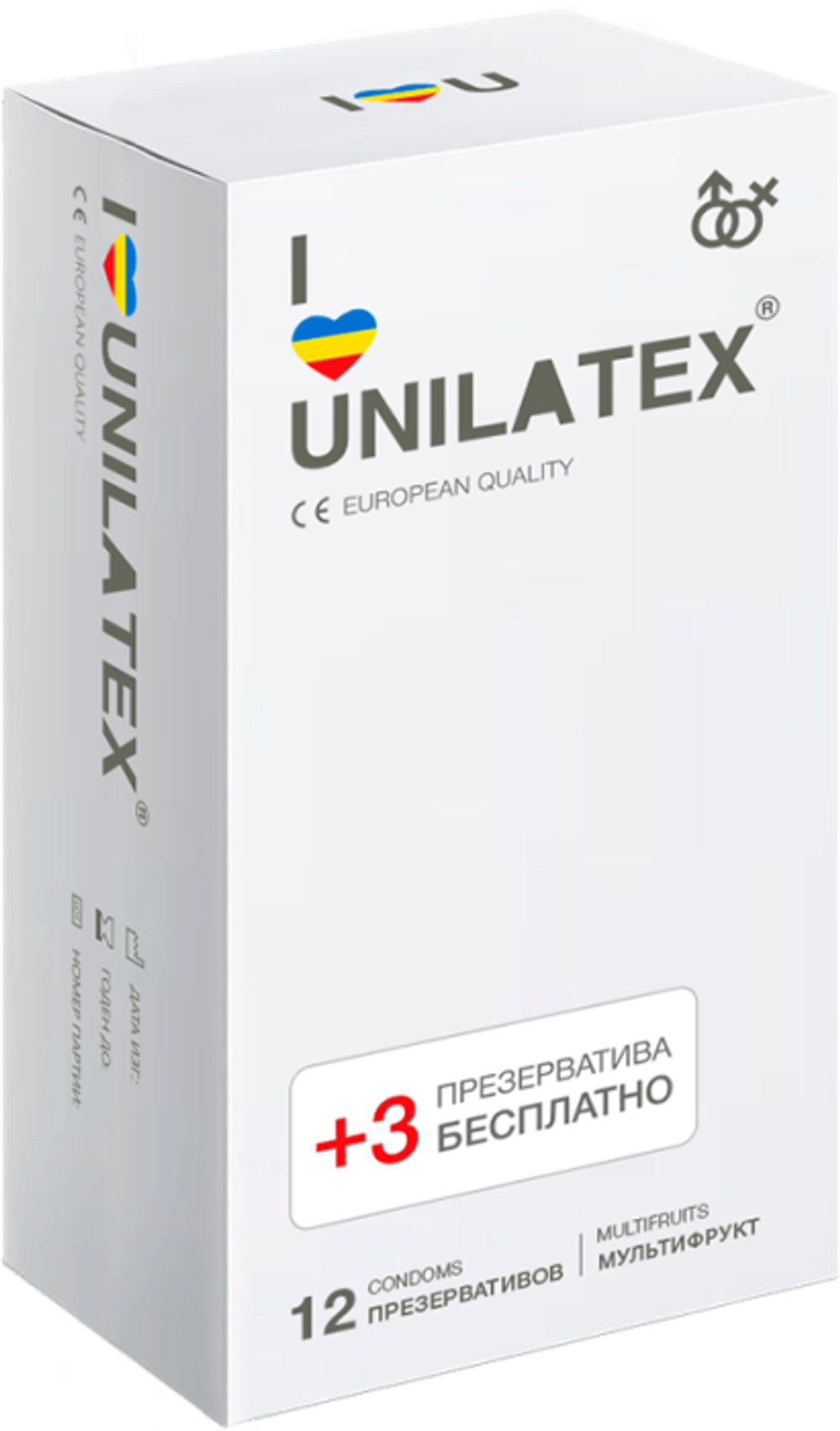 Unilatex Multifruits 12 шт+3 шт презервативы гладкие №12 фруктовые