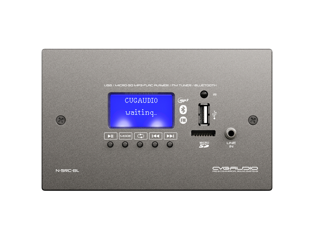 CVGAUDIO N-SRC-BL Внешний настенный MP3/BLUETOOTH/FM модуль для микшеров-усилителей NEXT/M, алюминий черный