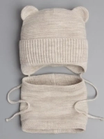 Шапка и снуд вязаная демисезонная для детей