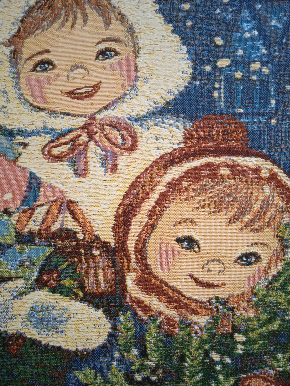 Декоративная гобеленовая наволочка для интерьерной подушки Дети 47*47