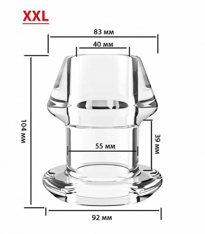 Анальная пробка с тоннелем Warmy прозрачная 10,4 см