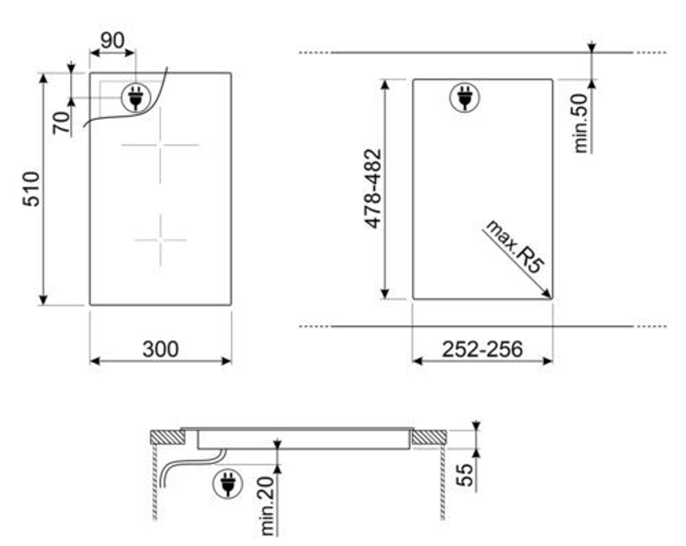 Встраиваемая индукционная варочная панель Smeg SI2321D