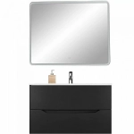 Тумба с раковиной Orange Line Li-100Tub+Ra черный матовый