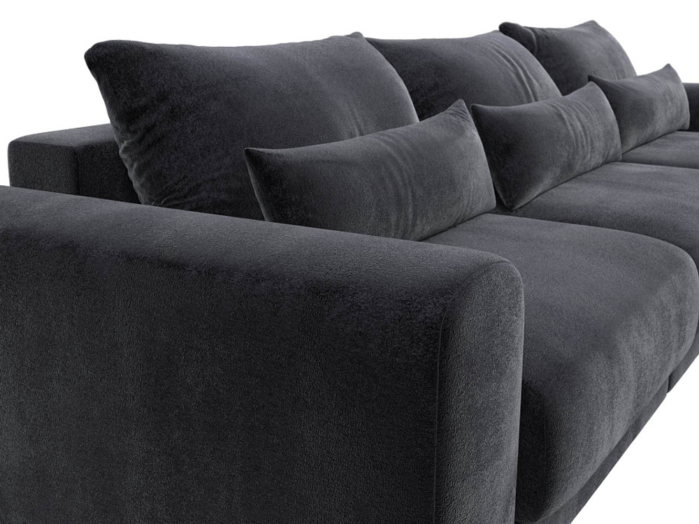 Диван угловой Лига-056 НПБ Лонг угол универсальный ВЕЛЮР TOWER 11 темно-серый