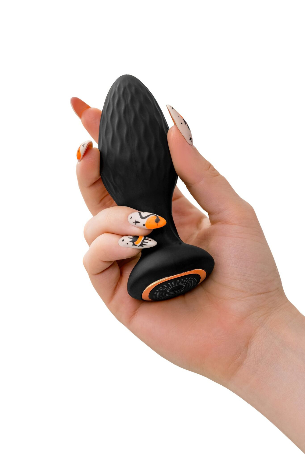 Черная анальная вибровтулка Tucana с ротацией и управлением через приложение