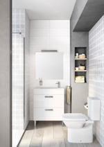 Тумба Debba 600 2 ящика, белый глянец/Раковина Debba Compact Unik 60, ZRU9307638